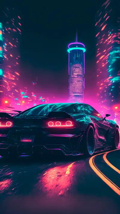 酷炫跑车插画-拍信图库