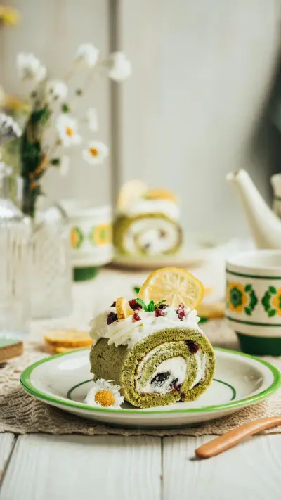 清新抹茶蛋糕卷