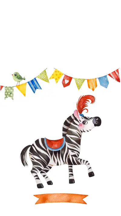 可爱动物马戏团插画壁纸-锐景创意