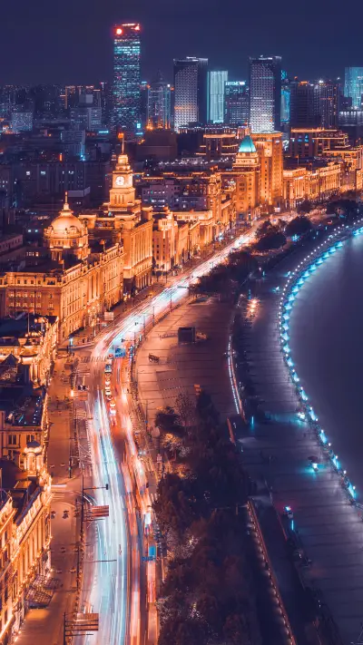 进博会的上海夜景