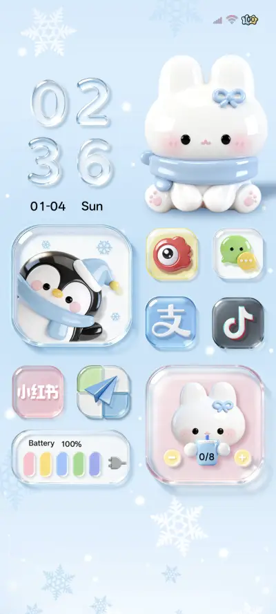 立体清透 可爱小兔 THEME for Xiaomi MIUI HyperOS
